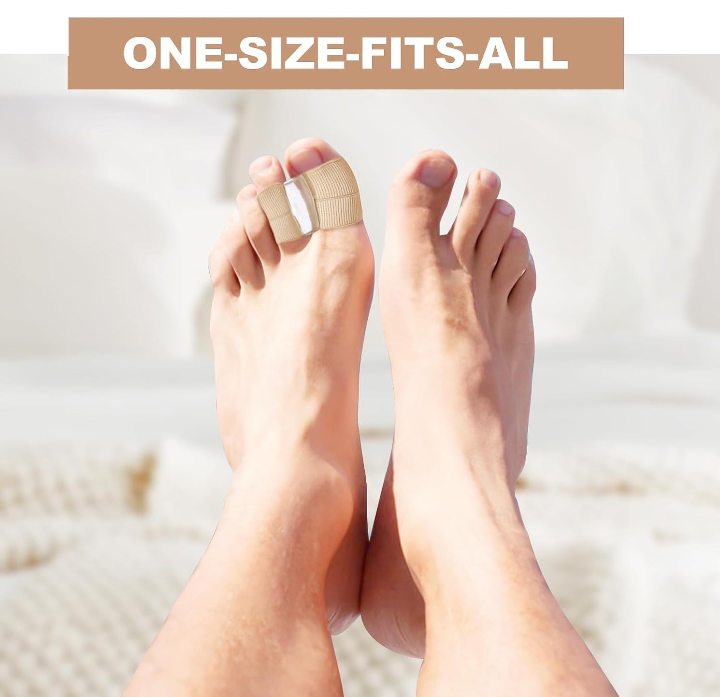 Toe Spacers for Women & Men - Bunion Corrector with Elastic Band, Silicone Toe Separators for Overlapping Toes, Correct Toes & Foot Pain Support