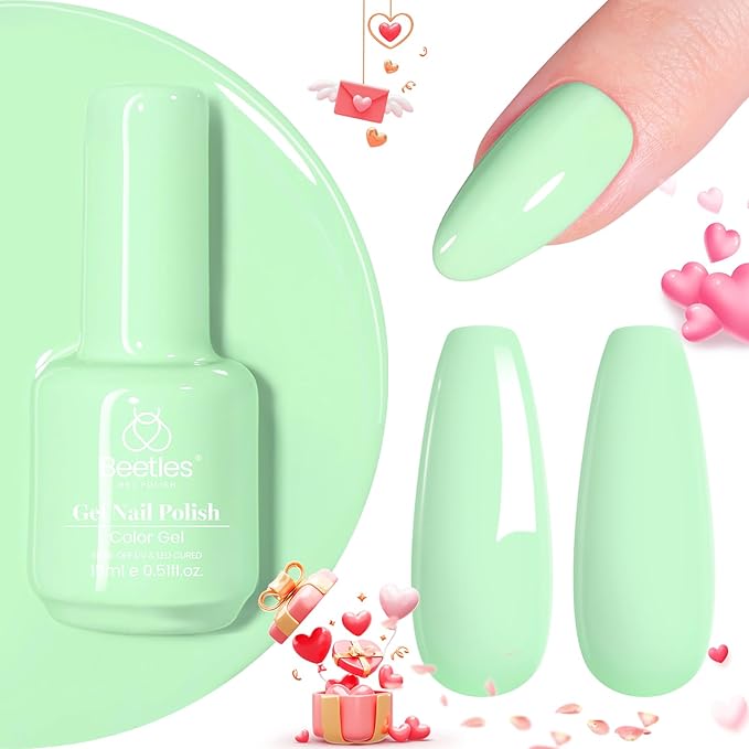 Beetles Mint Green Gel Nail Polish 15ml Green Gel Polish Color Gel Polish Soak off Uv Led Nail Lamp Nail Art Manicure Salon Salon DIY Gel Nail Design