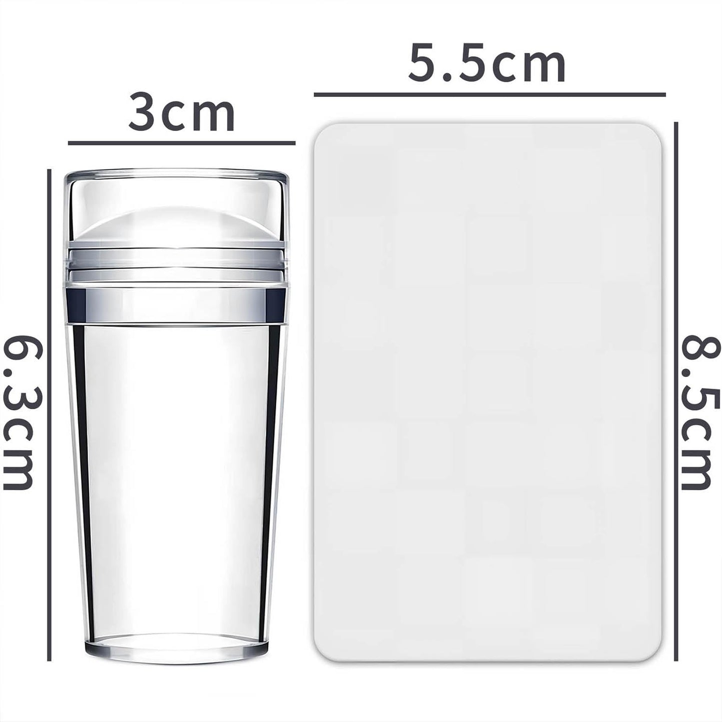 French Tip Nail Stamp,French Tip Tool Kit With 2 PCS Replacement Nail Stamper Heads for DIY together,Home Manicure Starter Tool Salon(4 PCS)