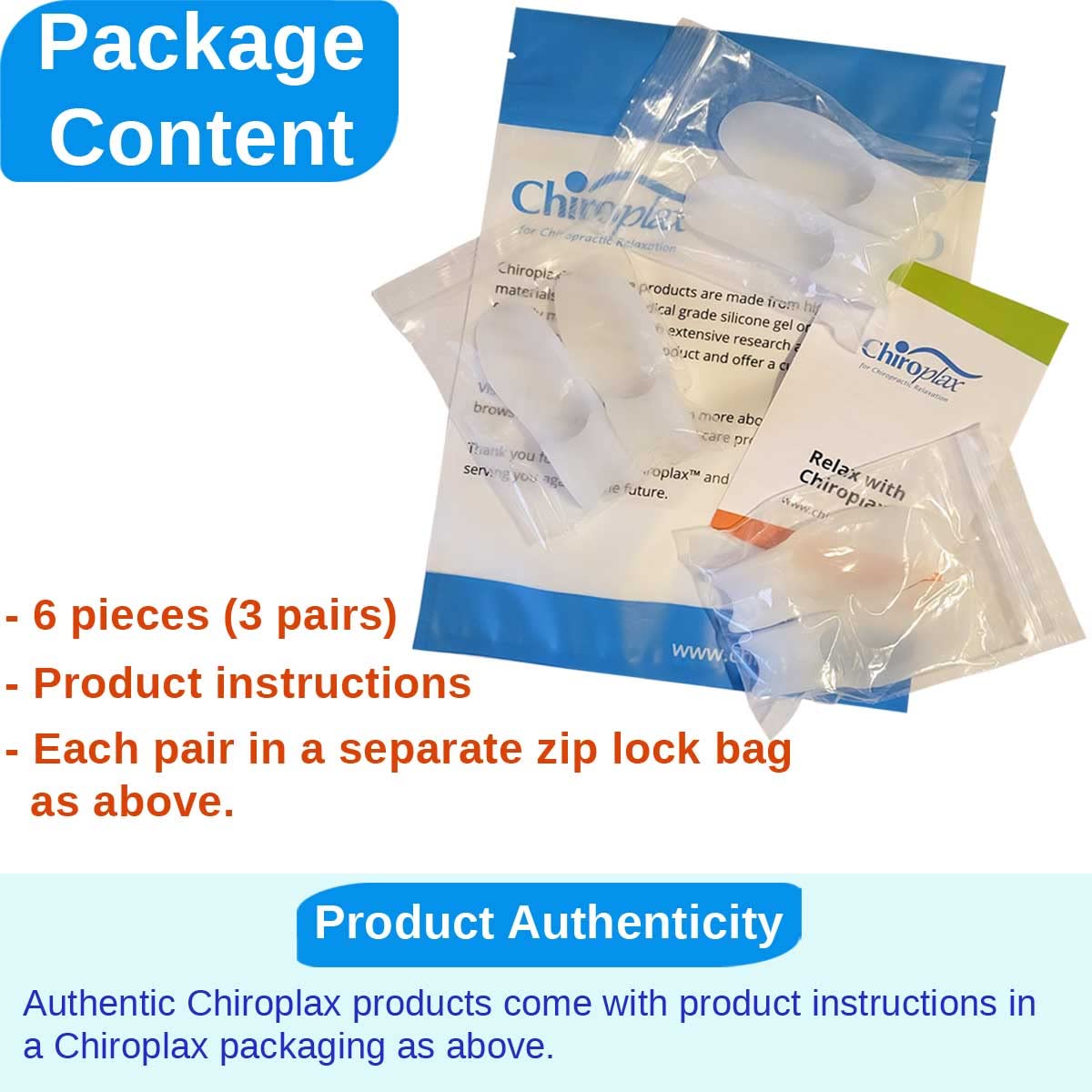 Chiroplax Tailor's Bunion Corrector Pad Bunionette Straightener Separator Cushion Pinky Toe Protector Shield Pain Relief Spacer Splint Cover Guard (Medium, 6 Pack)