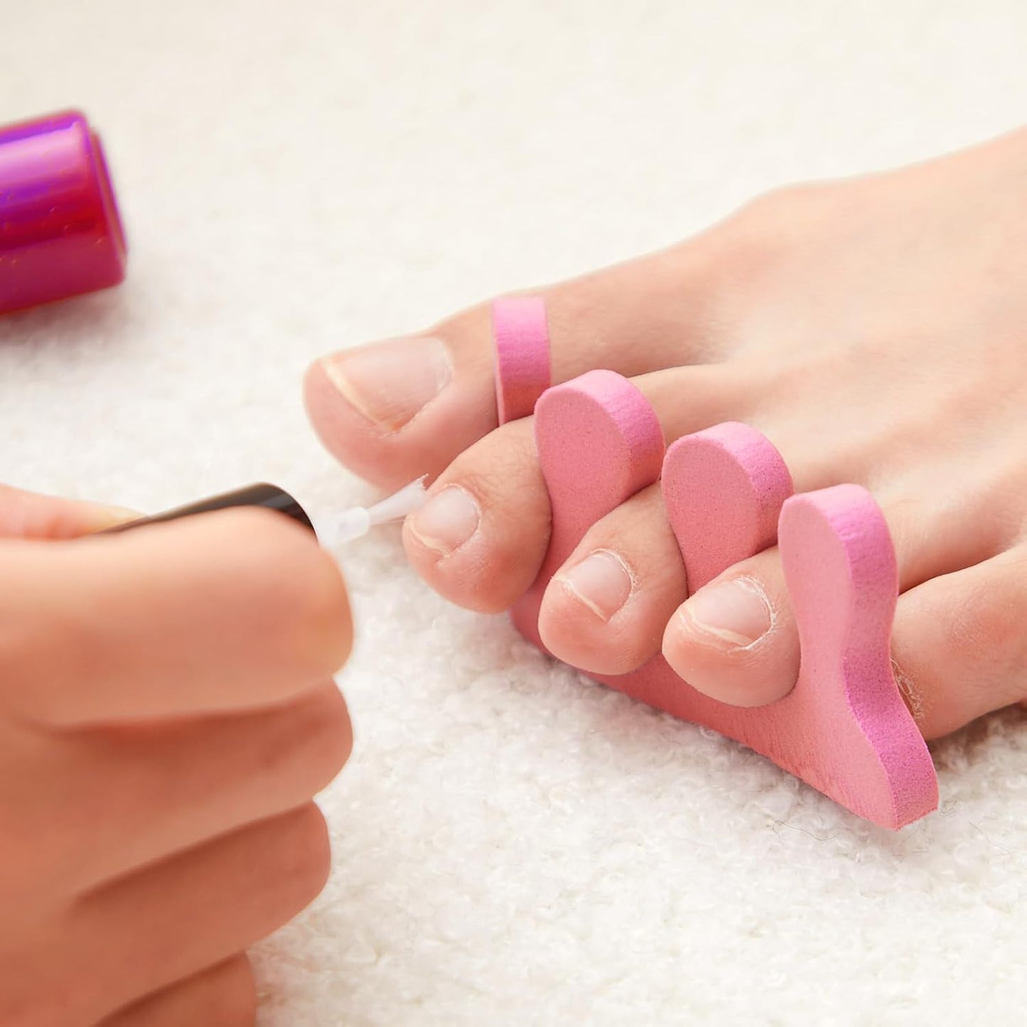 Mumufy 500 Pcs (250 Pairs) Sponge Toe Separators Pedicure Tool Kit Soft Toe Spacers for Pedicures Spreaders Finger Dividers for Women Men Feet Nail Manicure Toenails Art Painting Polish Spa(Pink)