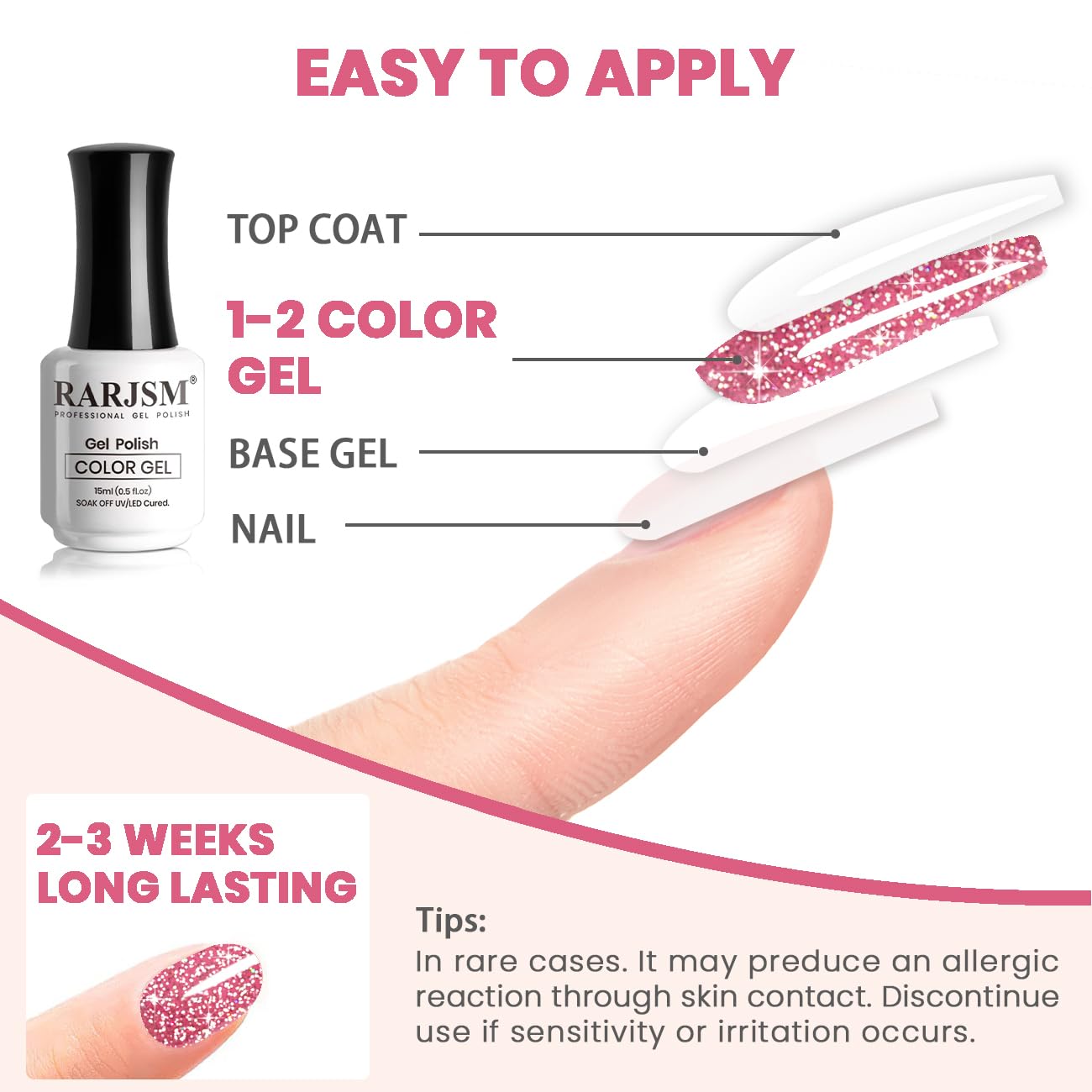 RARJSM Nude Reflective Glitter Gel Nail Polish Rose Pink Sheer Jelly Gel Polish Flash Diamond Sparkle Rainbow Silver Shimmer Pigments Soak off Curing Requires 15ml Single Bottle for Home Salon