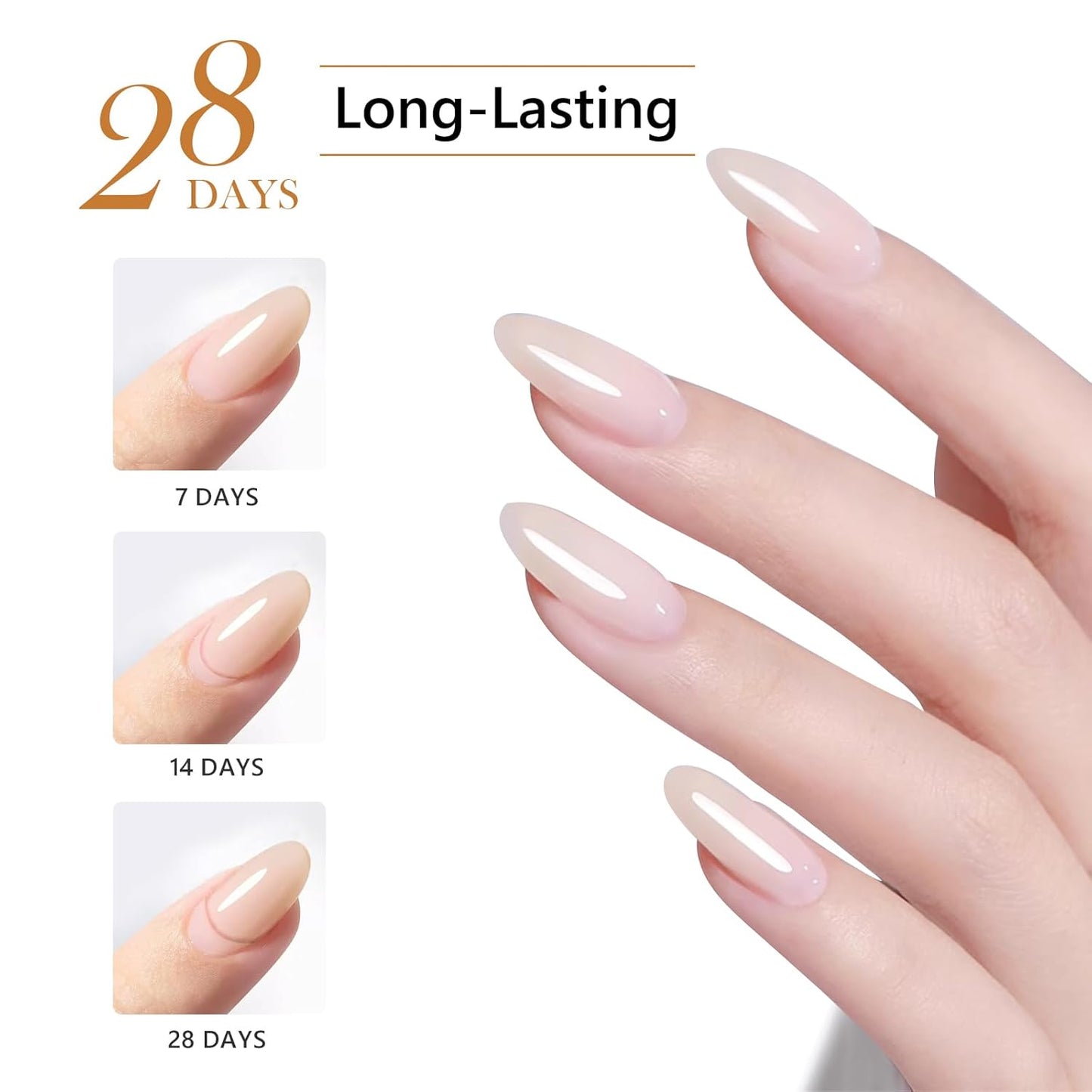 3Pcs 15ml Builder Nail Gel with Base and No Wipe Top Coat Set 10-in-1 Clear Builder Gel With Top and Base Coat Shine Finish and Long Lasting for Christmas Gift Nail Extension Strengthener
