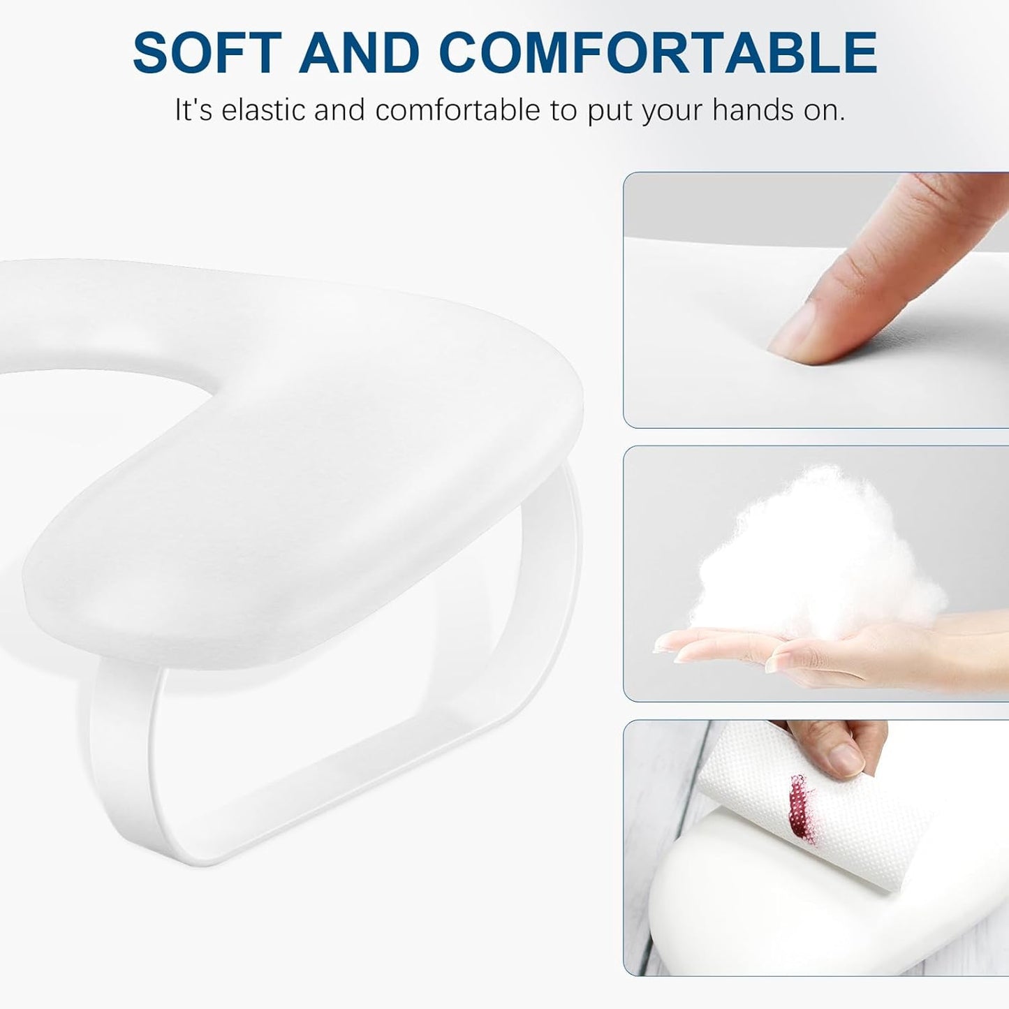 Arm Rest for Nails Tech Upgraded 10° Inclined, U-Shaped Manicure Nail Arm Rest Stand, Nail Armrest for Nail Tech Hand Rests, White
