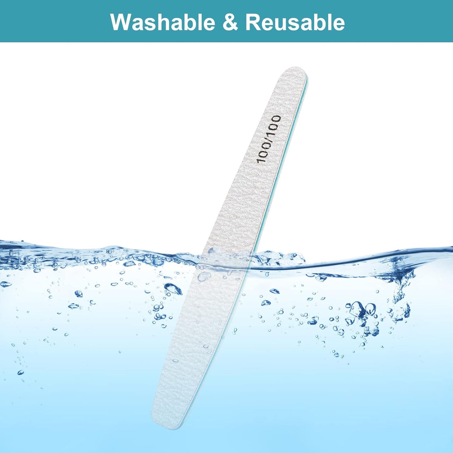 Diesisa 15pcs 100/100 Grit Nail Files for Acrylic Natural Nails, Double Sided Coarse Emery Boards for Natural Nails Manicure Nail Supplies for Home & Salon (limas para manicura)