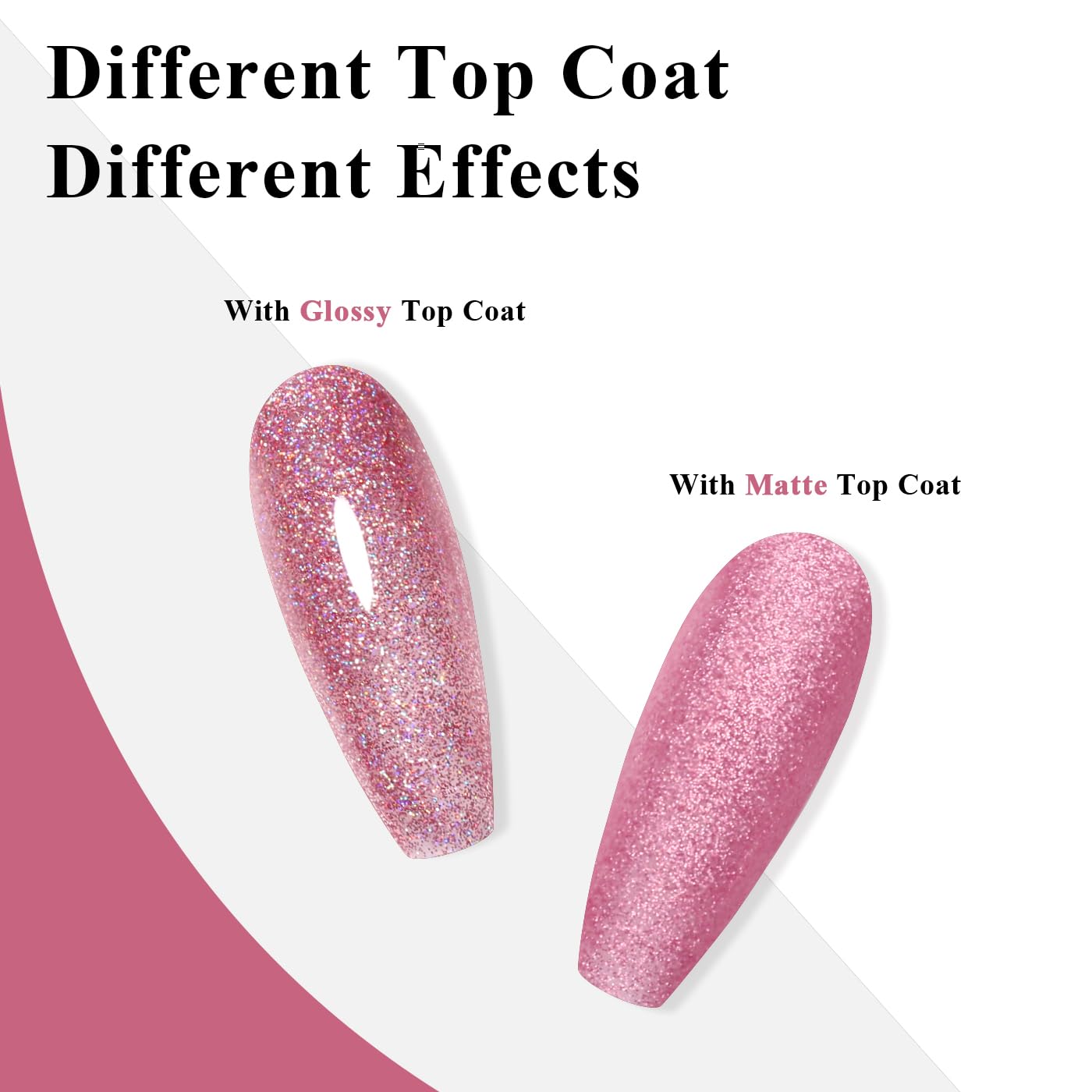 Imtiti Rose Gold Iridescent Glitter Gel Polish - Soak Off LED U V Shimmer Sparkle Nail Gel Polish DIY Nail Art Starter Kit for Women Girls 10ML