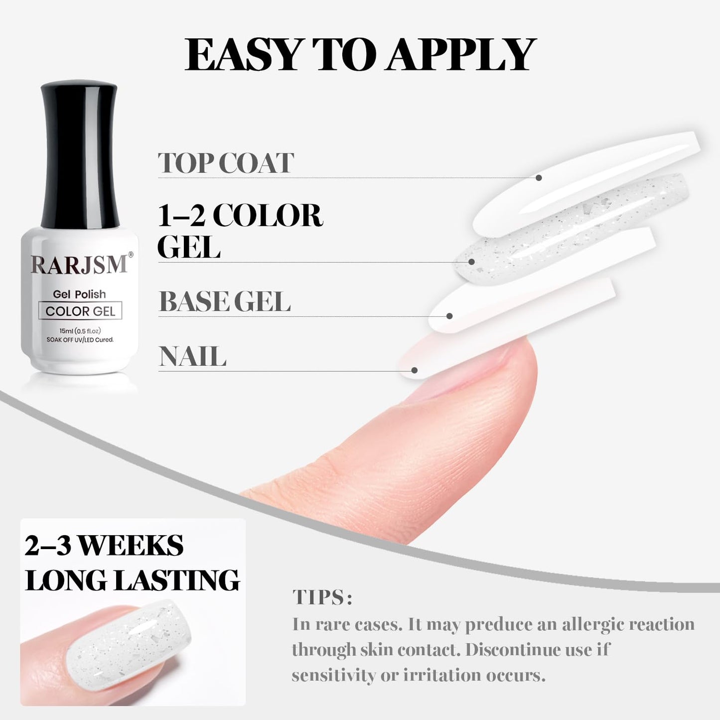 RARJSM Snow Glitter Gel Nail Polish Shiny Diamond Sparkly Chunky Jelly Milky White Silver Shimmer Pigments Opal Gelpolish Soak off Led UV Curing Required for Nail Art Salon Manicure