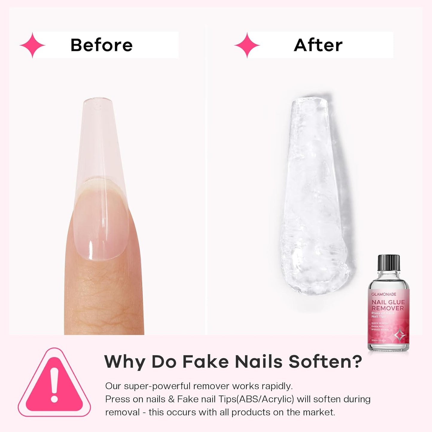 Press on Nail Glue Remover: False Nail Tips & Fake Nails Quick Easy Removal Adhesive Debonder Beginner Friendly - 30ml Non-Acetone Dissolver