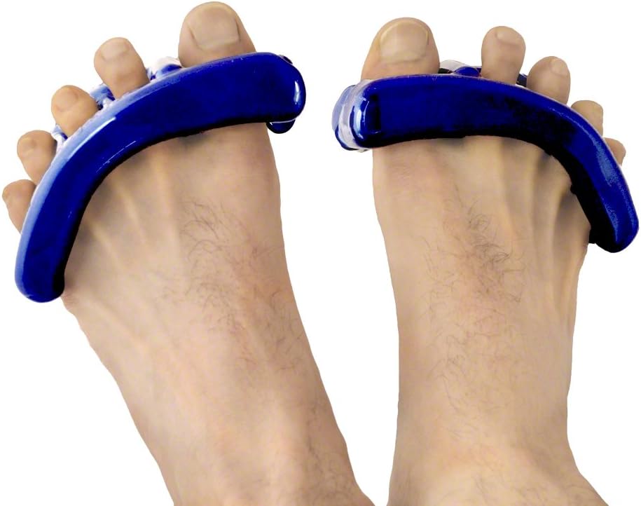 Yoga Toes® Classics for Men: Gel Toe Separators & Stretchers in Metallic Blue. Stop Foot Pain & Boost Athletic Performance! (Small M- 7 and up)