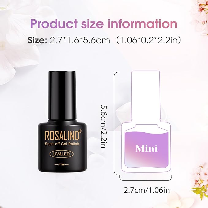 ROSALIND Reflective Glitter Gel Nail Polish, 8 Color Glitter Gel Polish Sparkle Shiny Effect Silver Sparkling Professional Soak Off UV Gels