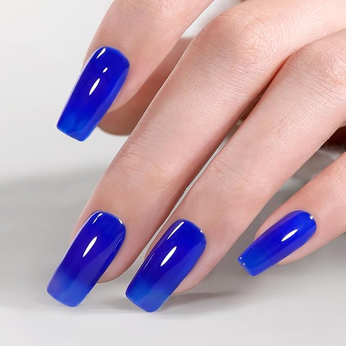 Royal Blue Gel Nail Polish, 15ml Sapphire Blue Gel Polish Color Soak off UV LED Spring Summer Nail Polish Art Design DIY Salon Manicure for Women Girls