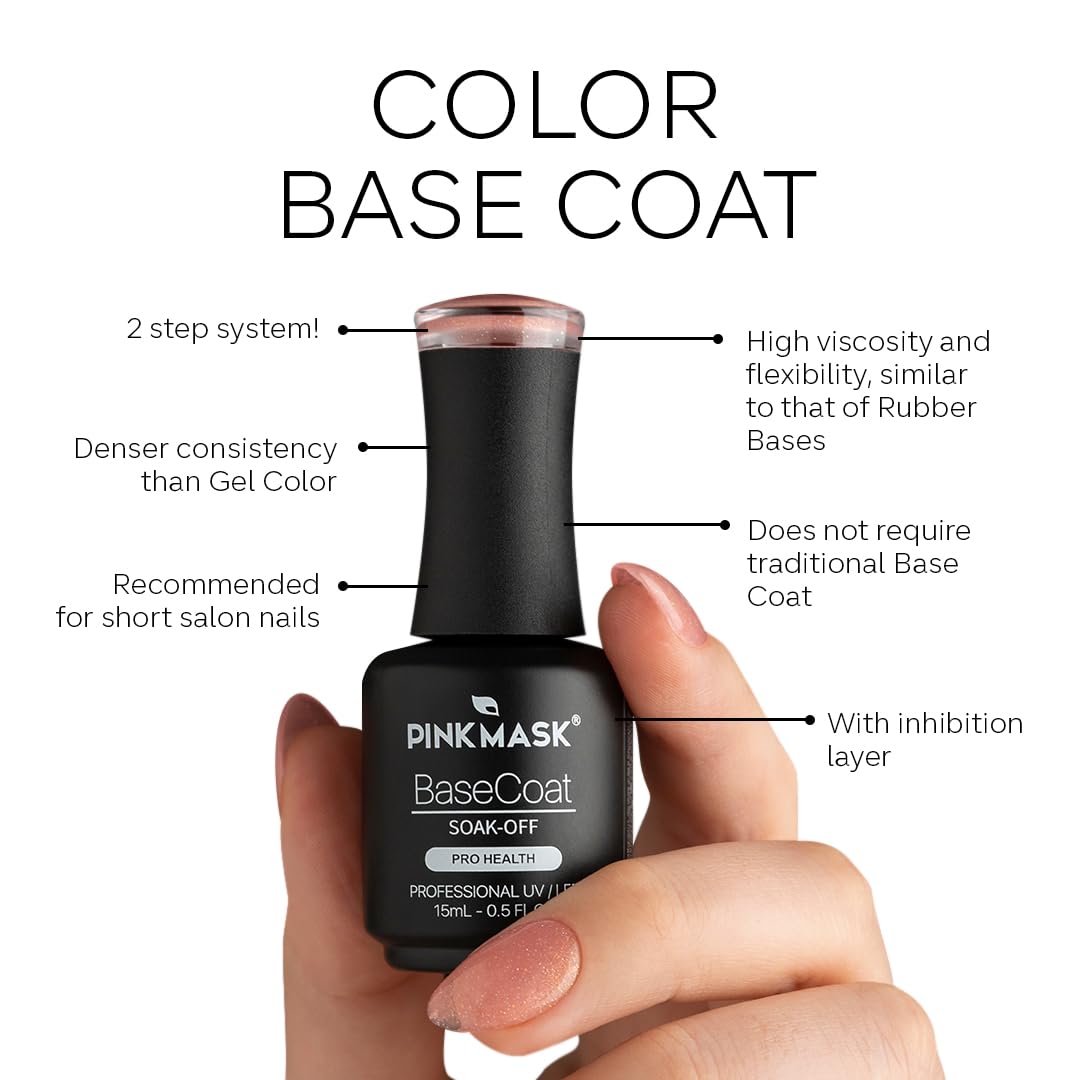 PINK MASK Gel Color Nail Polish White Quartz - Col. My Precious 15ml / o.5 oz - UV/LED Gel Polish, Non Wipe, Long Lasting, Soak Off Formula