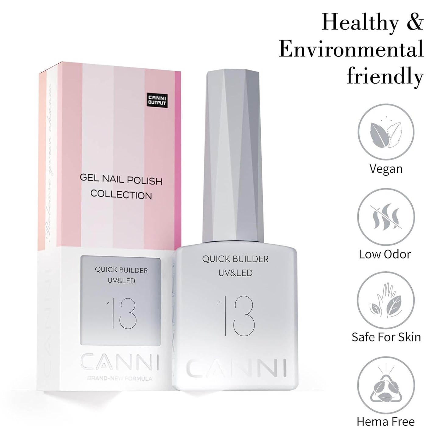 CANNI Quick Builder Nail Gel for Nails – 9ML Clear Soak-Off Nail Strengthening Gel for Apex Building DIY UV LED Manicure