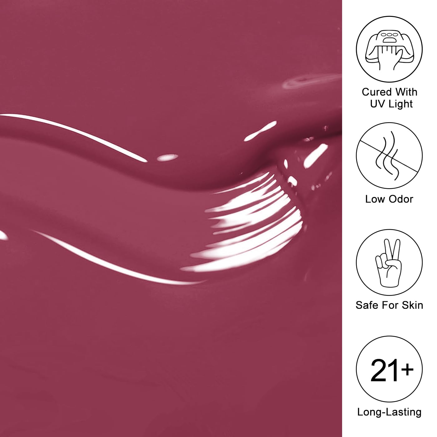 Imtiti Red Gel Nail Polish, Red Brown Gel Polish High Gloss Soak Off UV LED Nail Gel Polish Red Bean Autumn Winter Gel Polish Nail Art Manicure Salon DIY Design Gel Nail Kit 10ML