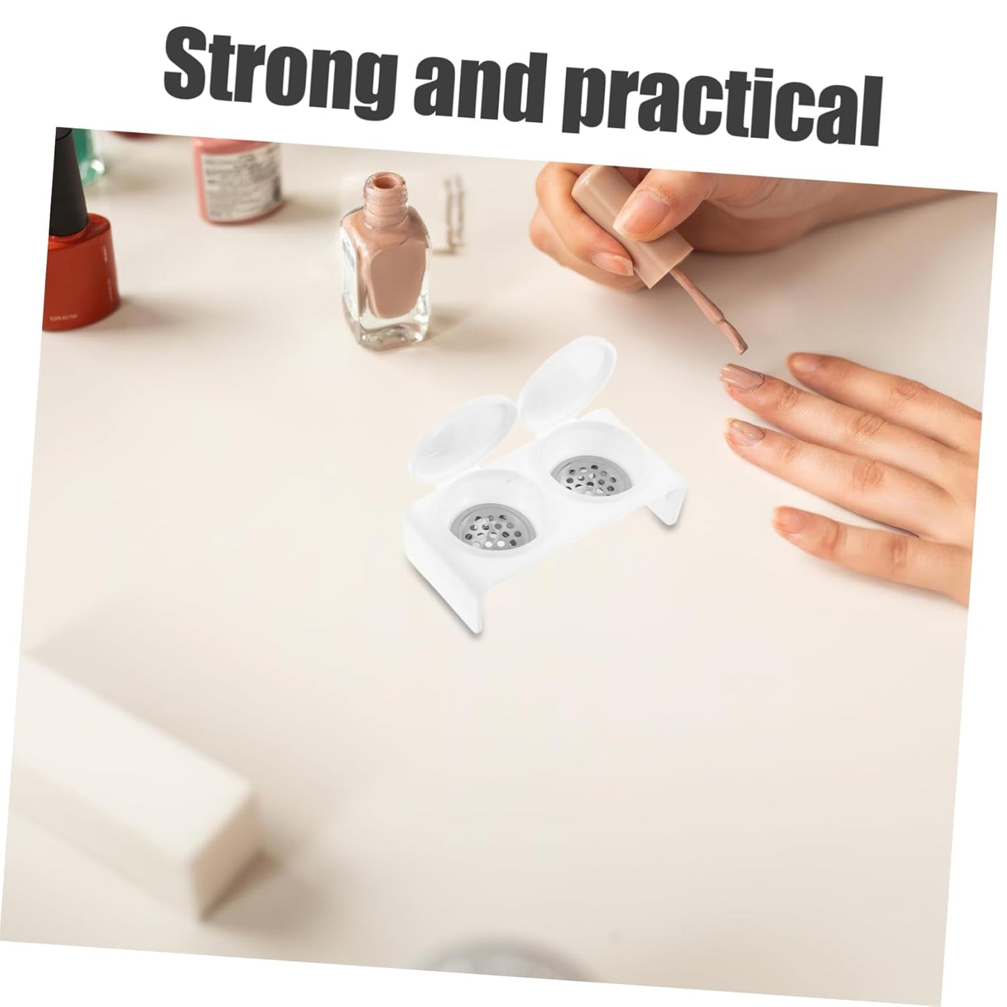 Nail Art Bowl Soaking Dish Double Cup Acrylic Nails Dappen Dish Lid Manicure Brush Cup