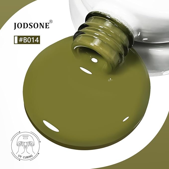 JODSONE Moss Green Gel Nail Polish 10ml LED Gel Polish Olive Green Nail Color Long-Lasting Professional Finish Easy to Apply Low Odor Need U V Lamp Curing