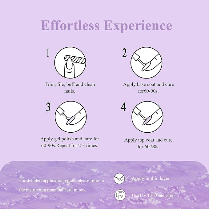 Gel Nail Polish,Taro Milky Purple Color Spring Summer Soak Off UV LED Nail Gel Polish Nail Art Starter Manicure Salon DIY at Home