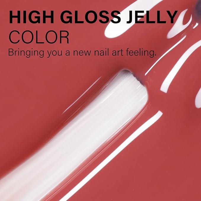 AILLSA Nude Gel Polish Twilight Red Jelly Gel Nail Polish Raspberry Color Translucent Gel Polish Long Lasting Sheer Wine Neutral Nails Soak Off U V Gel for Nail Art at Home Valentine Gift 0.51 Fl Oz