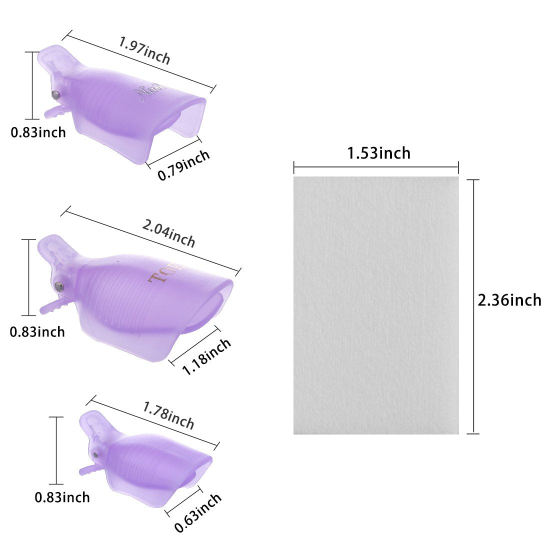 INFILILA Nail Polish Remover Clip Set 20pcs Nail Clip Caps Nail Soak Off Clips For Finger And Toe 1000pcs Lintfree Nail Polish Remover Wipes For UV Gel Acrylic Nail Polish Removal