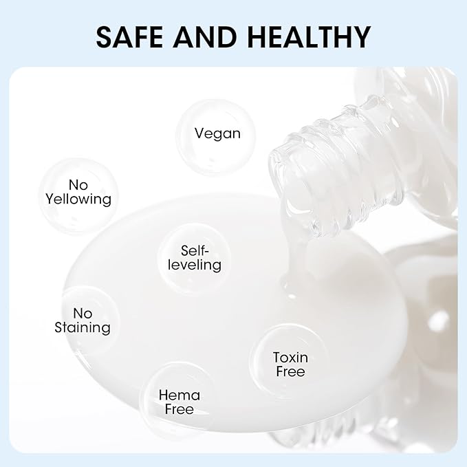 GELLEN Tinted Milky White Ridge Filler For Nails, Clear Nail Polish Ridge Filling Base Coat, Nail Strengthener and Growth, Hydrate Strengthen Nourish Damaged Dry Nails, Shea Butter & Vit E & Protein