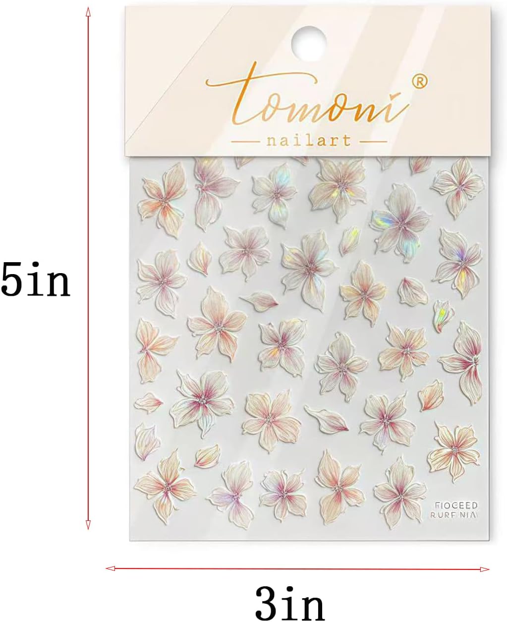 Lily Flower Nail Art Stickers 5D Embossed Jelly Five Petal Lily Flower Self-Adhesive Pegatinas Uñas Summer Colorful Hibiscus Floral Design Nails Decals for Women Spring Floral Manicure Decoration