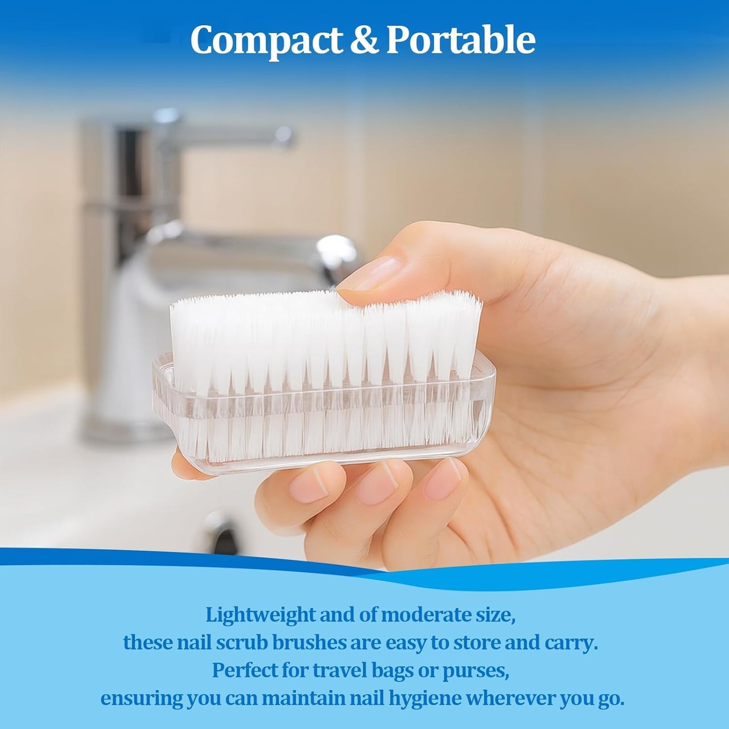 Nail Brushes for Cleaning Fingernails Nail Scrubber Brush Plastic Double-Sided Fingernail Cleaning Brush for Home, Office, Kitchen, Travel, and Gardening for Deep Cleaning (3 Pack)