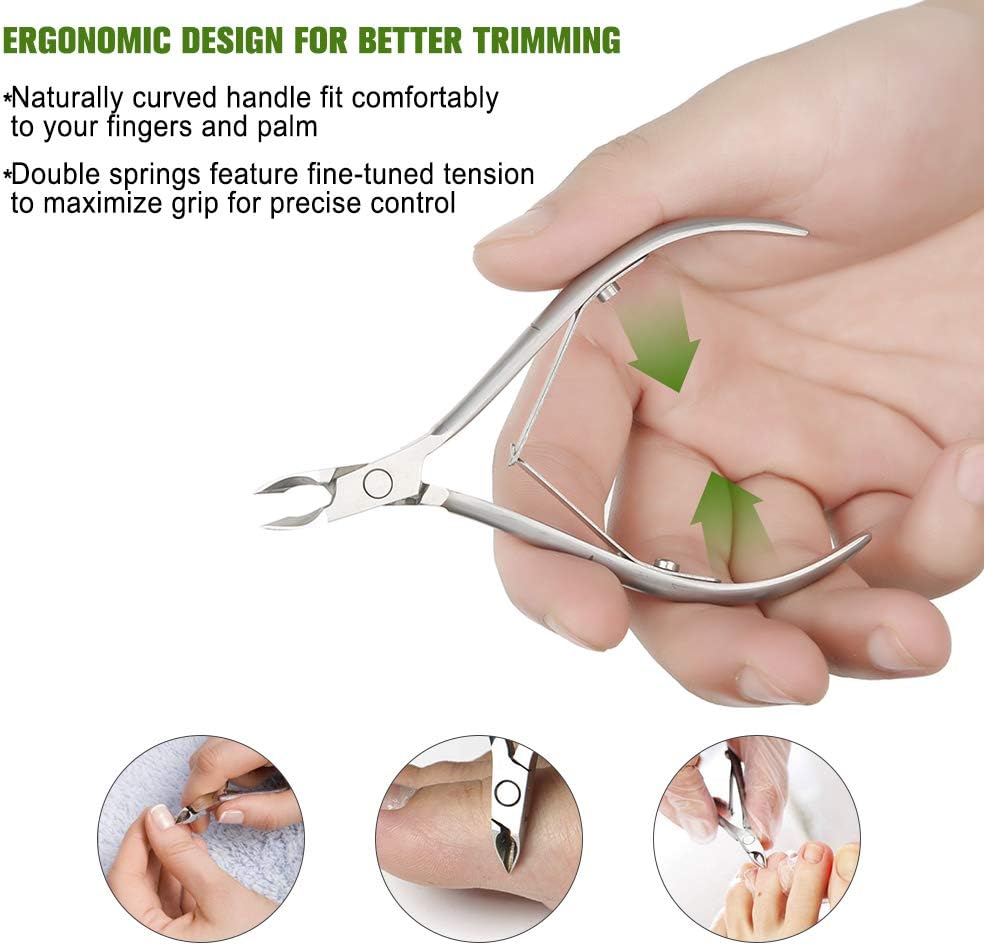 BEZOX Cuticle Clippers - Stainless Steel Professional Cuticle Cutter Hangnails Trimmers - Full Jaw Manicure Cuticle Nipper(6mm)