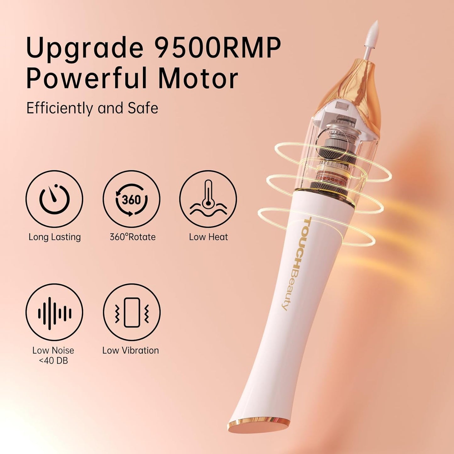 TOUCHBeauty Electric Nail Drill File Professional, Manicure Pedicure Kit with UV Nail Lamp, Portable Multi-Function Nail Buffer Tool for Grind Trim Polish