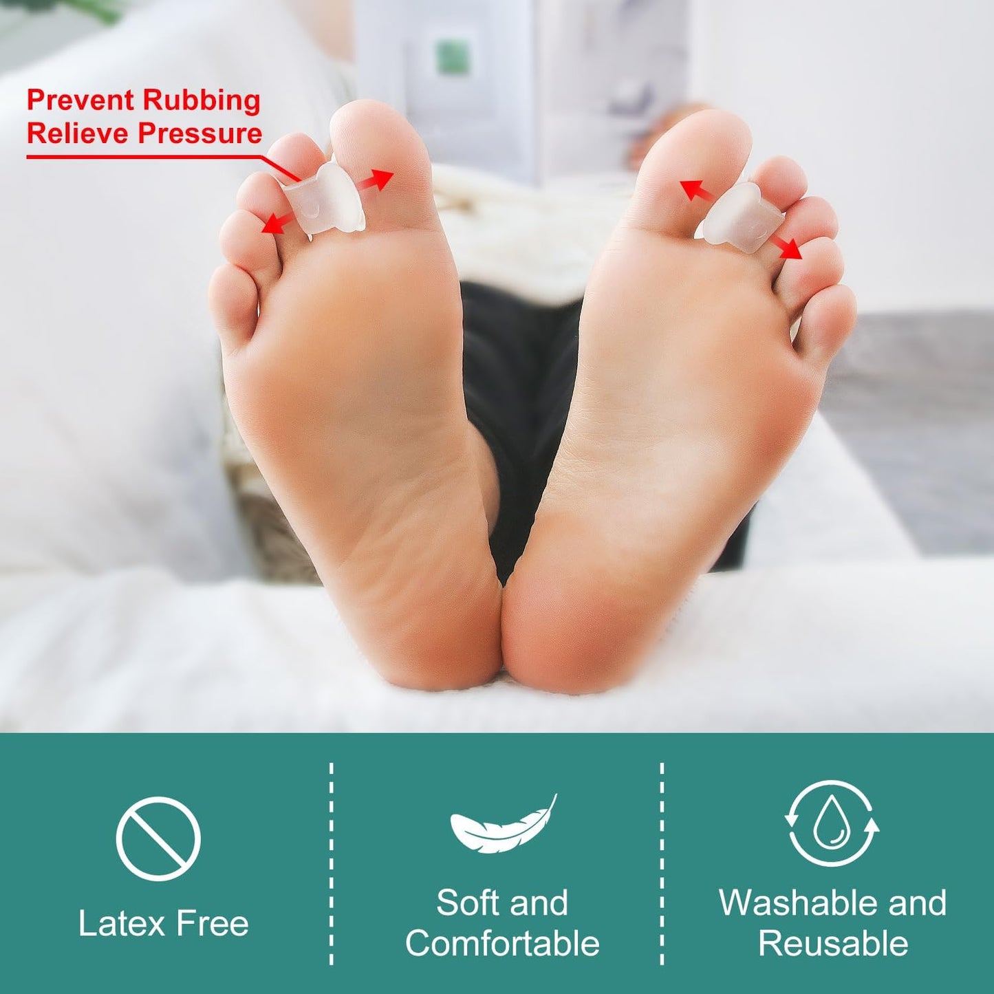Niupiour Toe Separators for Women and Men - 14 Pack Gel Toe Spacers for Overlapping Toe, Silicone Hammer Toe Correctors for Big Toe, Hammer Toe Straighteners for Bunions, Cushion Toe Pain