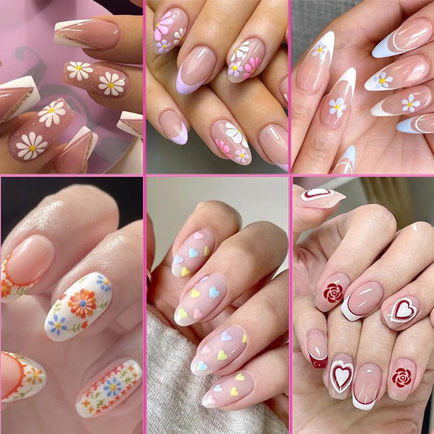 WOKOTO 15Pcs Nail Art Stamp Pen Set Flower Butterfly Rose Nail Stamper Pen Nail Art Transfer Pen Design Tools Nail Stamping Pens Kit Nail Art Tool With Different Patterns Nail Art Tools For Women
