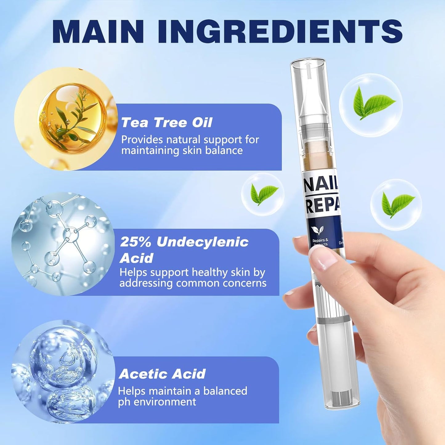Toenail Treatment Extra Strength Pen for Toenail & Finger, More Pure Natural Plant Extracts, for Damaged Nail, Nail Repair Pen-4 pcs