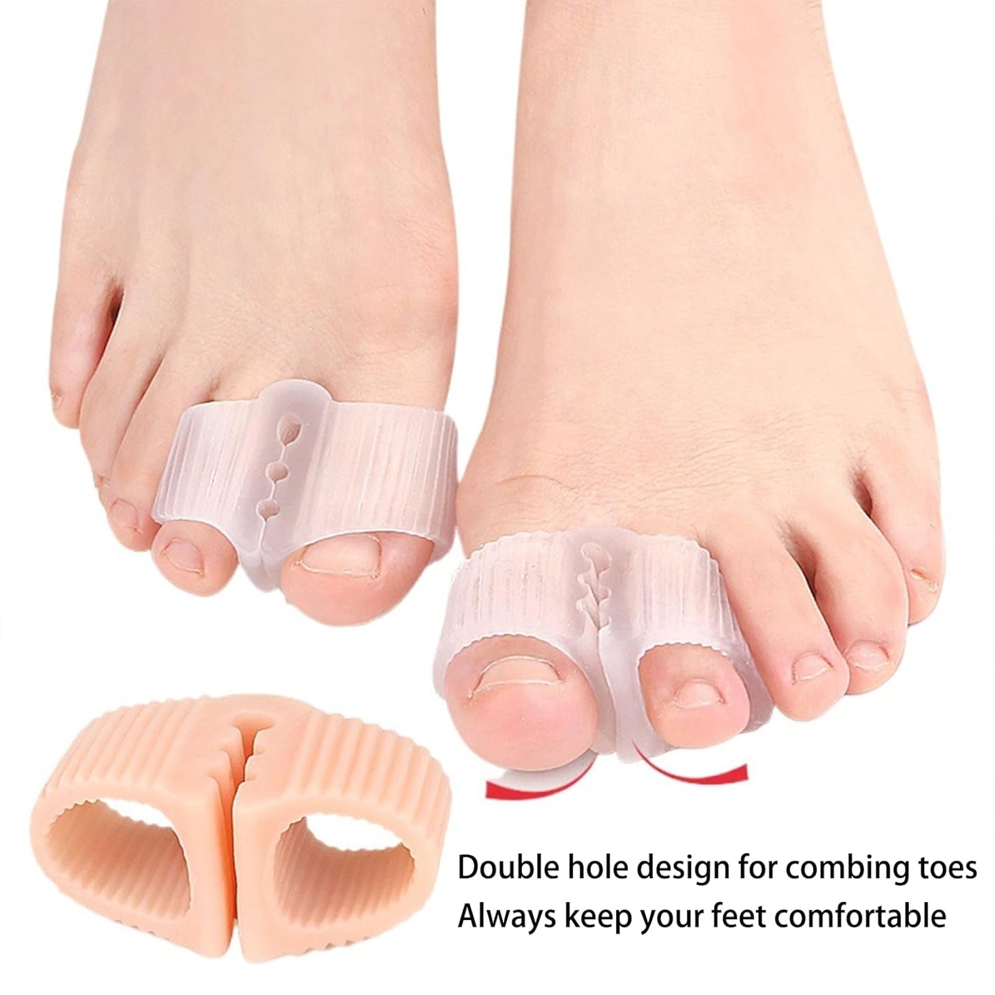8 Pack Gel Toe Separators, Soft Breathable Big Toe Corrector with Gel Toe Spacer Cushion, Bunion Toe Separators for Bunion Corrector and Overlapping Toes Women Men, Specially Used For Flip Flops