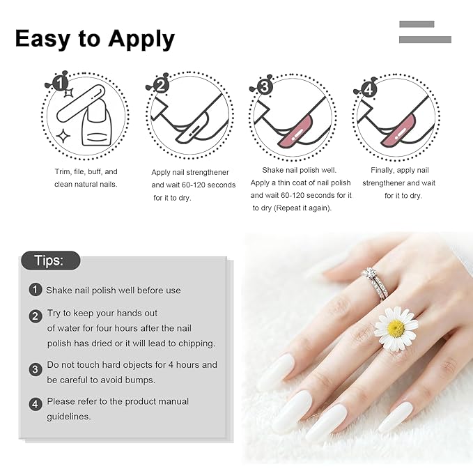 16.5ml White Perfume Nail Polish Large Volume Quick Dry Nail Polish, Long Lasting Shine, Fingernail Toenail Nail Art DIY Home Travel Nail Art Gift