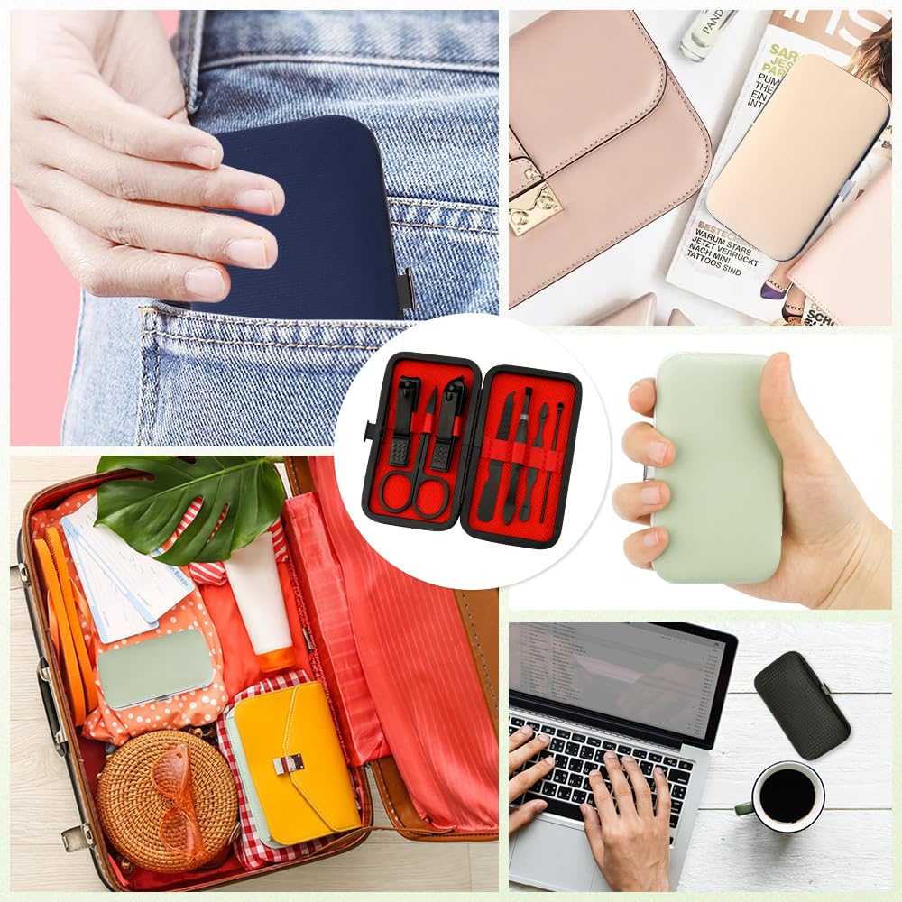 Manicure Set, Nail Clipper Set 7 in 1 Manicure Kit Stainless Steel Nail Clipper Kit Pedicure Kit Portable Nail Grooming Kit Fingernail Toenail Clippers Mothers Day Gifts for Women Men Boyfriend