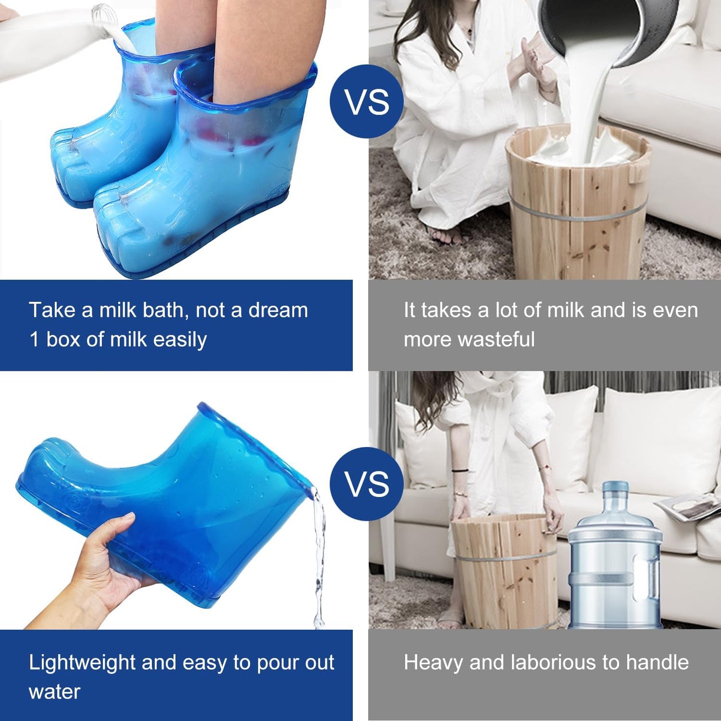 Foot Bath Soak Tub Shoe of Water Saving, Portable Spa Soak for Foot Care, Milk Bath, Includes: A Soaking Bowl Shoe,Nail Clipper and Pedicure Feet File(Blue,1 pcs,NOT A Pair)