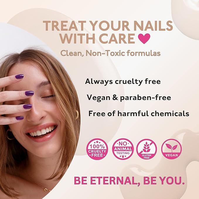 Eternal Light Pink Nail Polish Set for Women (MIDNIGHTS) - Light Blue Nail Polish Set for Girls - Lasting & Fast Dry Milky White Fingernail Polish for Home Mani Pedi - Made in USA, 13.5mL (Set of 5)