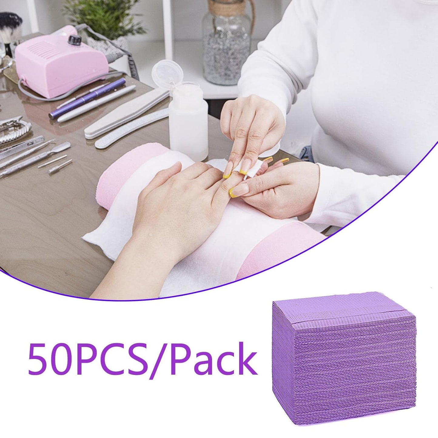 Disposable Nail Mats for Acrylic Nail Tech Must Haves,50PCS Disposable Nail Art Table Towels Mat 13" X 17" Pads for Nail Decoration Kit,Nail Art Accessories