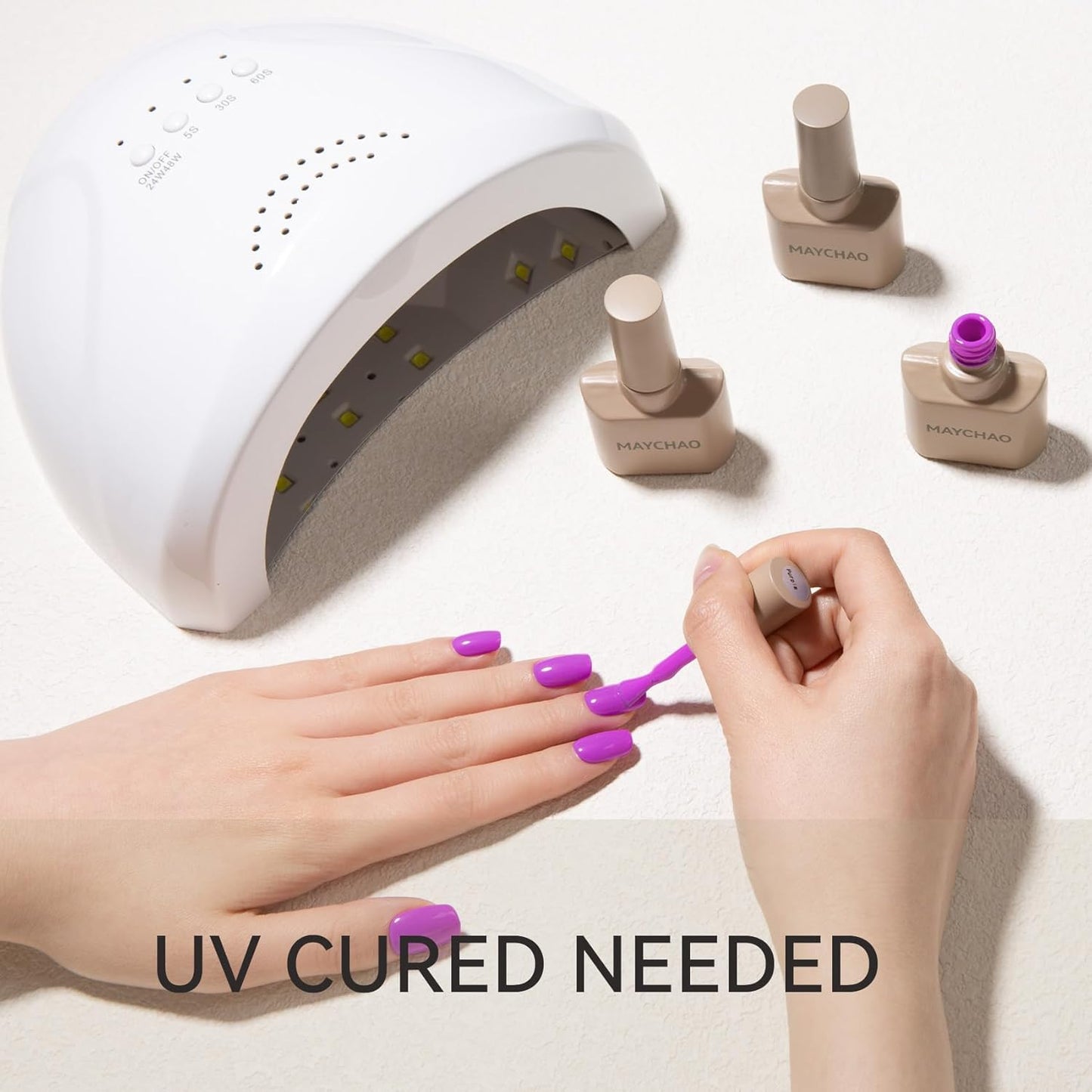 MAYCHAO 15ML Purple Gel Nail Polish 1Pc Bright Pink Purple Green Gel Polish Soak Off UV LED Nail Polish Nail Art Starter Manicure Salon DIY at Home, 0.5 OZ