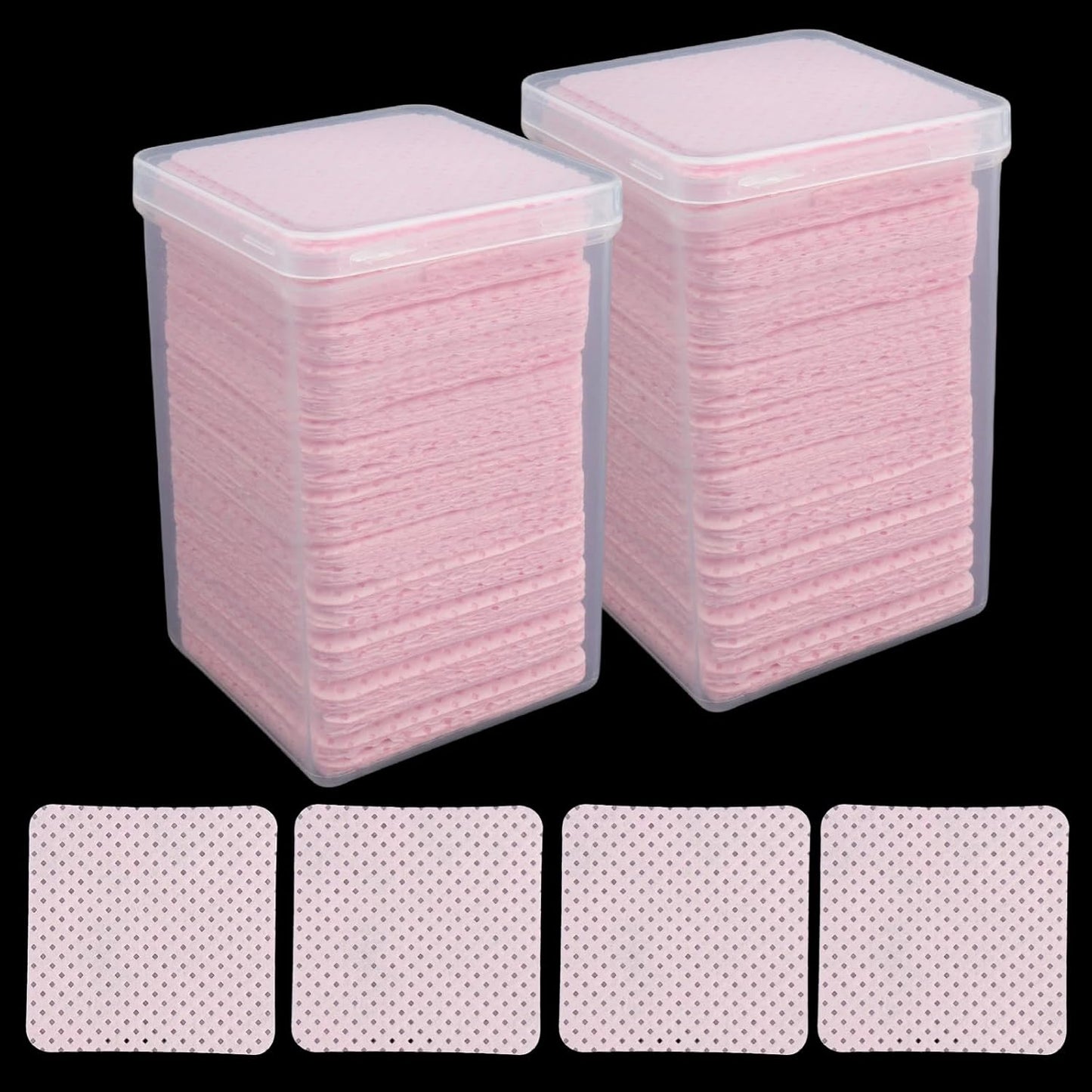 400 PCS Lint Free Nail Wipes Eyelash Extension Glue Wipes Absorbent Soft Super Non-Woven Fabric Lash Glue Wipes Nail Polish Remover Wipes for Lash Extension Supplies(Pink)