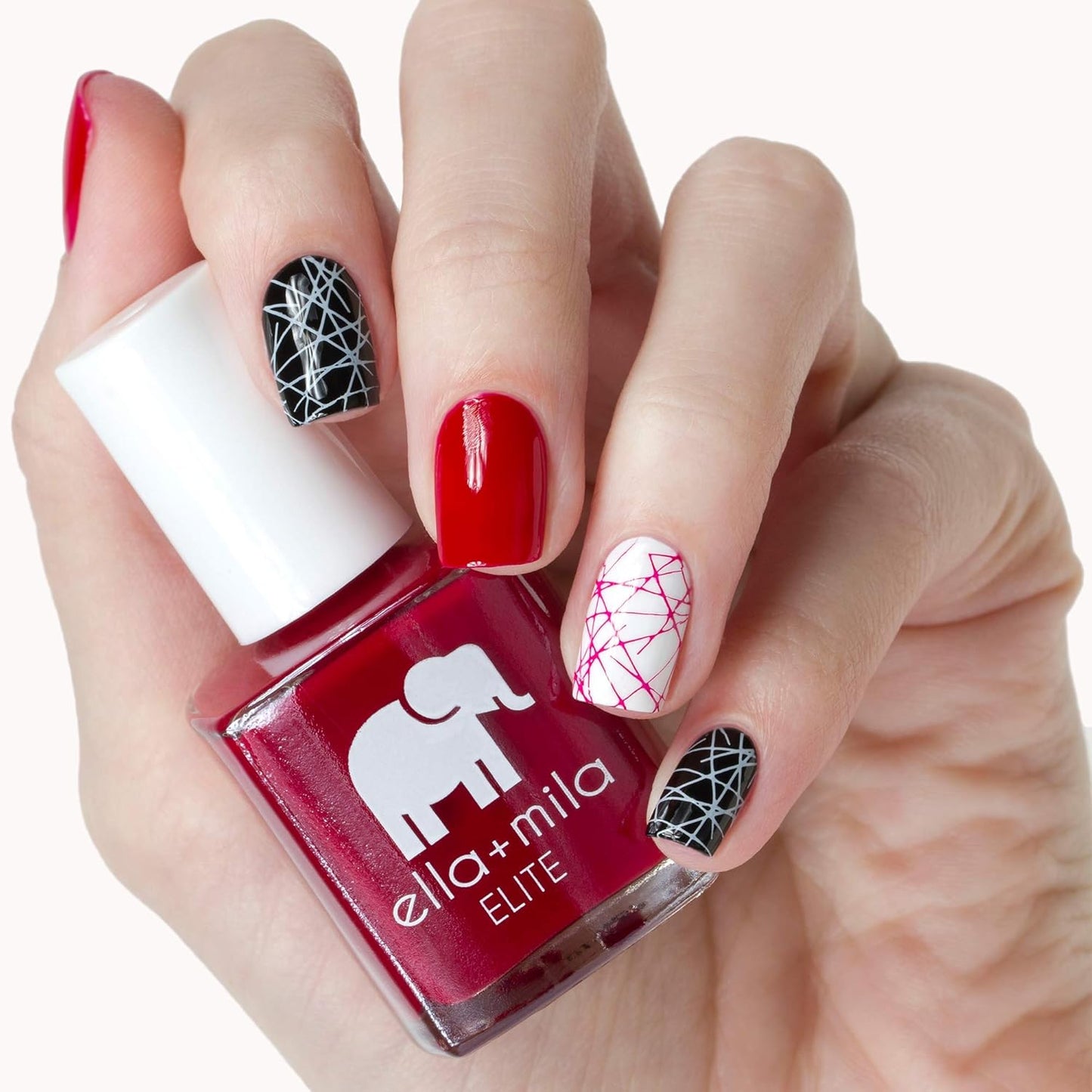 ella+mila Professional, Quick Dry, Long-Lasting & Chip-Resistant Red Nail Polishes (Naughty Not Nice - 0.45 fl oz)