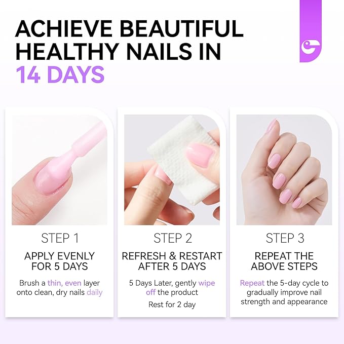 gelike ec Nail Strengthener Polish for Damaged Nails: Milky White 15ml 6 in 1 Natural Nail Hardener Extra Strong and Growth - Nail Polish Hardener for Weak and Damaged Nails