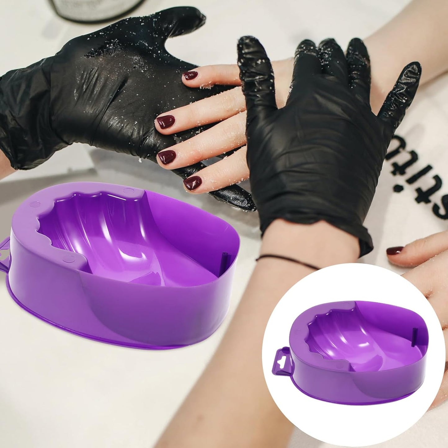 Mipcase 1Pc acrylic soak off bowl hand soaking bowl manicure soak tray manicure nail soak nail soaker acrylic remover art soak tools Spa purple hand