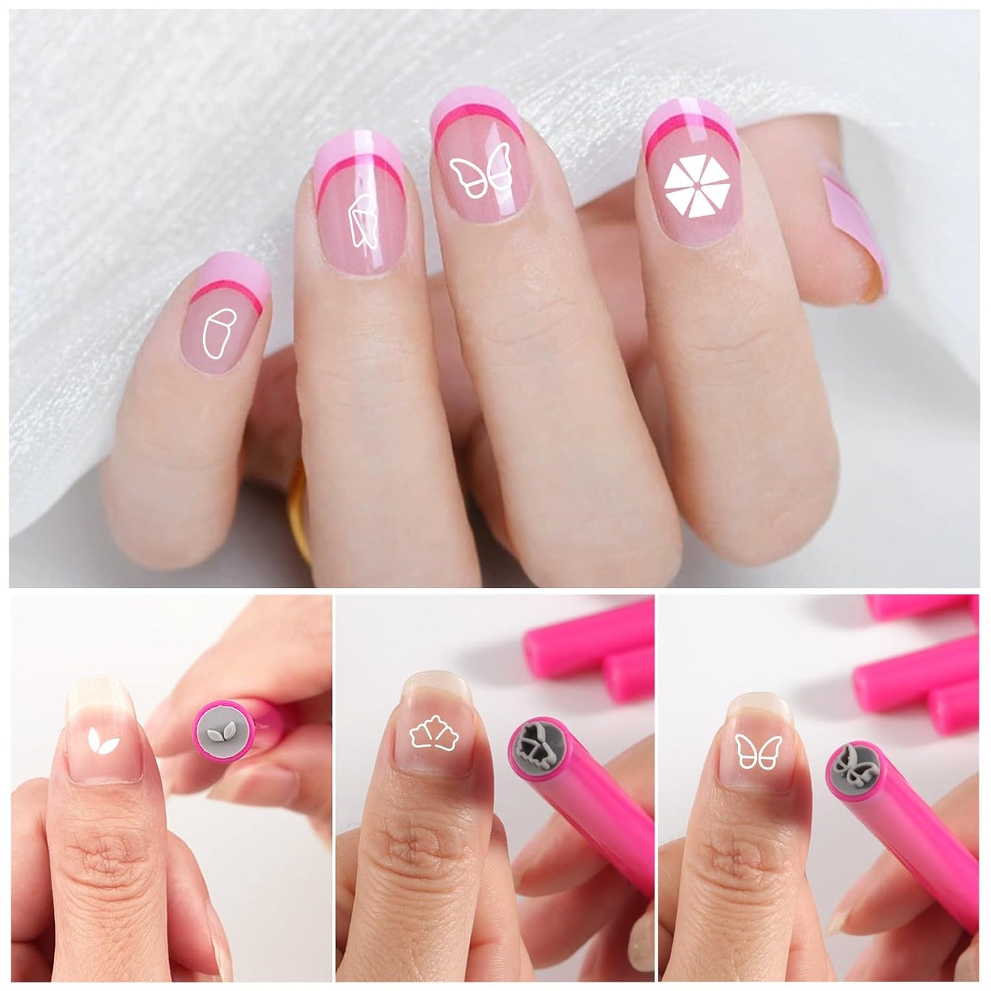 WOKOTO 15pcs Flower Designs Nail Art Stamp Pen Set, Flower Butterfly Leaf Nail Stamper Tools For Women Various Pattern Nail Stamping Pens, Nail Design Stamp Ideal For Home DIY Stamper Nails Kit