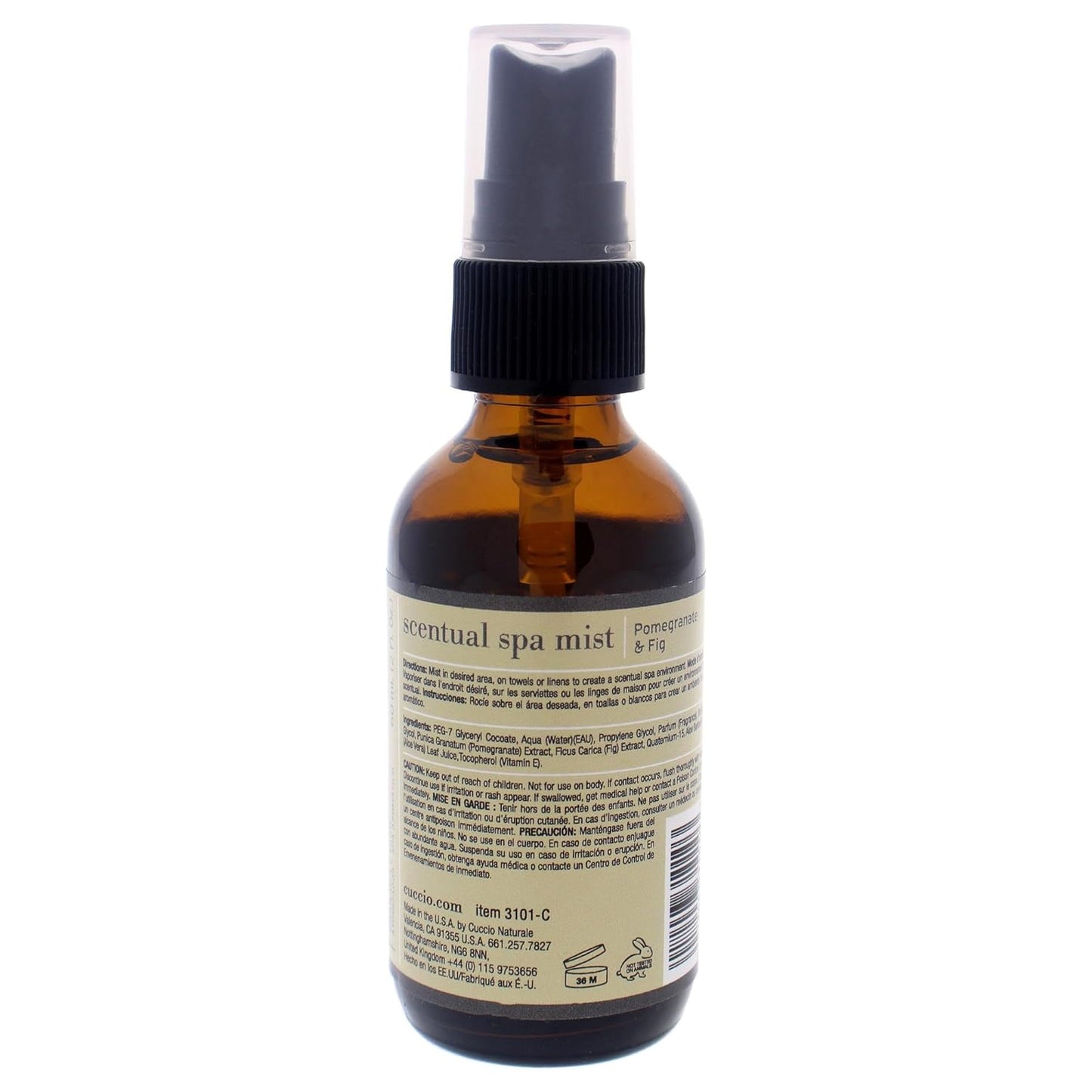Cuccio Naturale Scentual Spa Mist - Aromatic Spray - Soothes And Softens Skin - Radiant And Rejuvenated Skin - Promotes A Relaxed And Calm Mindset - Paraben Free - Pomegranate And Fig - 2 Oz