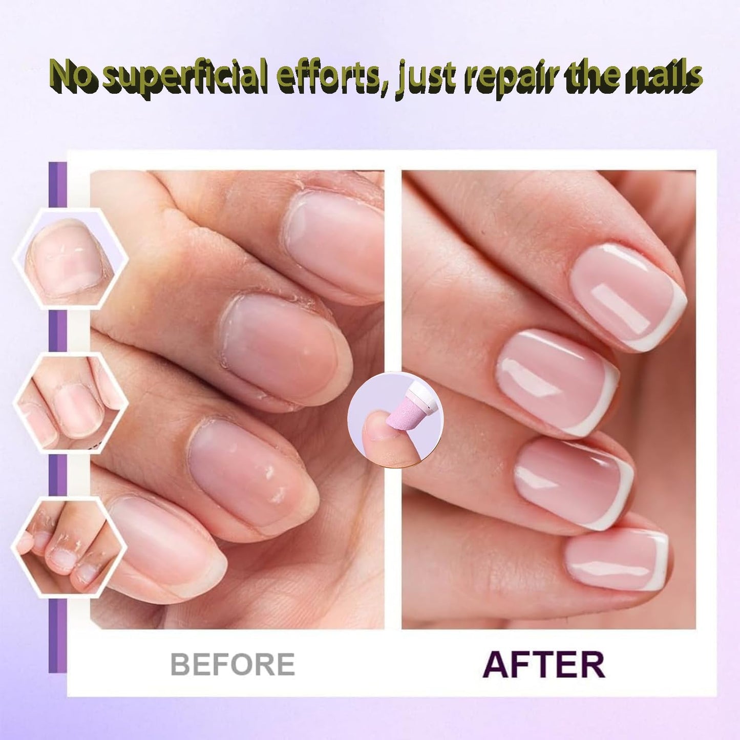 2025 Upgrade 3-in-1 Nail Care Pen, Ceramic Cuticle Pusher with Oil, Refillable Cuticle Oil Pen, Nail Buffer & Strengthener for Dry, Brittle Nails (2)