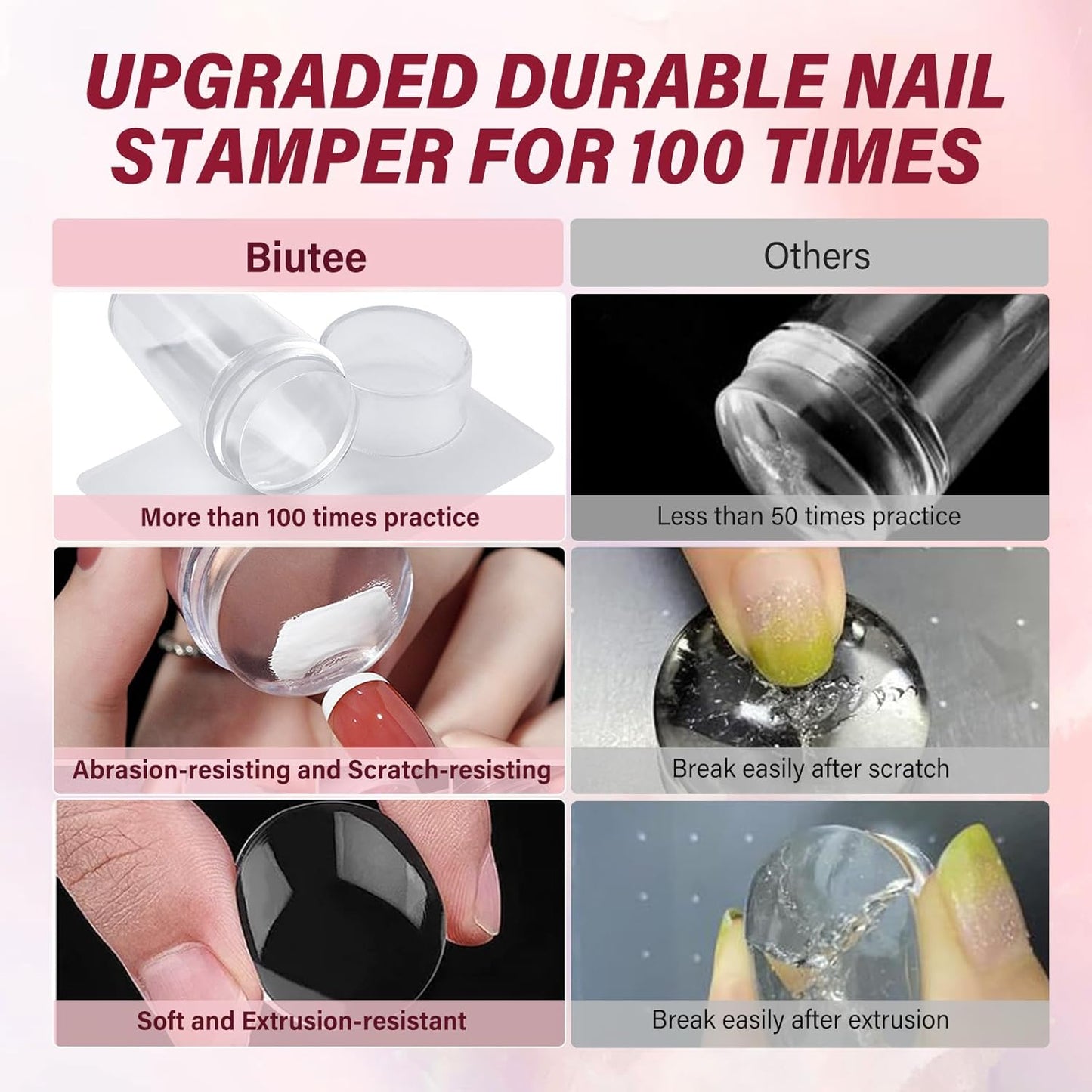 Biutee Nail Stamping Kit 2Pcs Nail Art Stamping Plates 4Pcs Stamping Gel Polish French Tip Nail Stamp Kit 110 Patterns with Silicone Stamper Scraper Large Lace Stamp Template Christmas Gift for Women