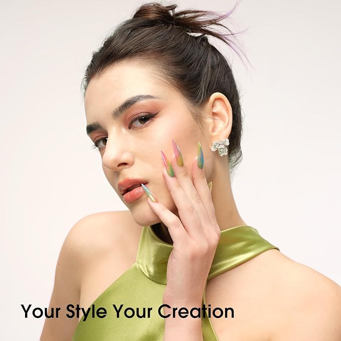 VENALISA 10 ML Jelly Gel Nail Polish Set with DIY Nail tips Kit, 5 Pcs Transparent Yellow Orange Red Brown White Gel Polish Color High Gloss Soak Off U V Nail Manicure Salon DIY