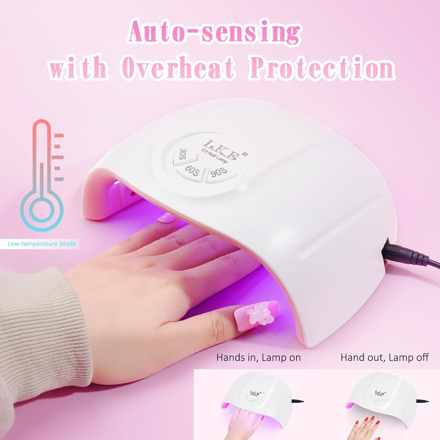 Wisdompark UV Nail Lamp, 72W UV Light for Gel Nails with 21 LED Lights Nail Lamp 3 Speed Timer Fast Curing Poly Gel Polish, Professional Manicure Lamps for Home Salon Nail Art Tools