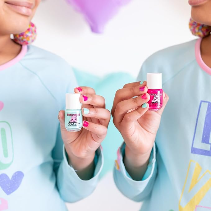 Piggy Paint | 100% Non-Toxic Girls Nail Polish | Safe, Cruelty-free, Vegan, & Low Odor for Kids | Unicorn Fairy (3 Polish + Nail Art Gift Set)