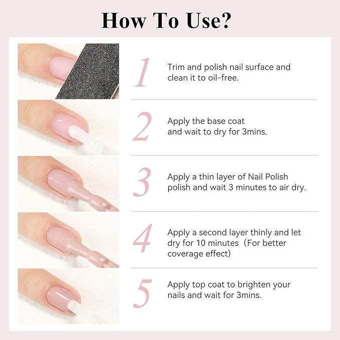 Nude Nail Polish Quick Dry, Natural Sheer Color Nail Lacquer, Long Lasting & Fast Drying, Nail Pigment Oil-Based for Nail Art, Fingernail Concealer Polish, 1PC 12ML for French Manicure